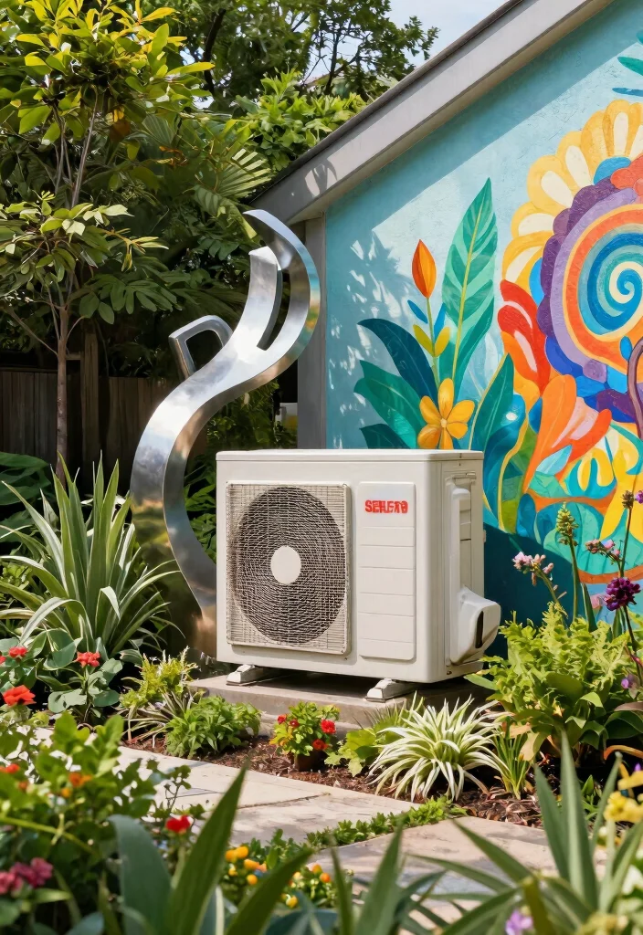 14 AC Unit Landscaping 2026 Trending Ideas That Hide It Beautifully - 11. Outdoor Art Installations 1