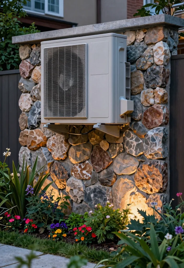 14 AC Unit Landscaping 2026 Trending Ideas That Hide It Beautifully - 13. Customized Stone Walls 1