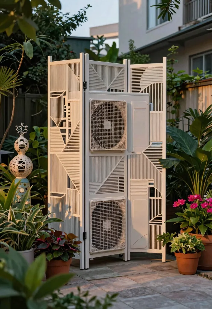 14 AC Unit Landscaping 2026 Trending Ideas That Hide It Beautifully - 3. Artistic Screens 1