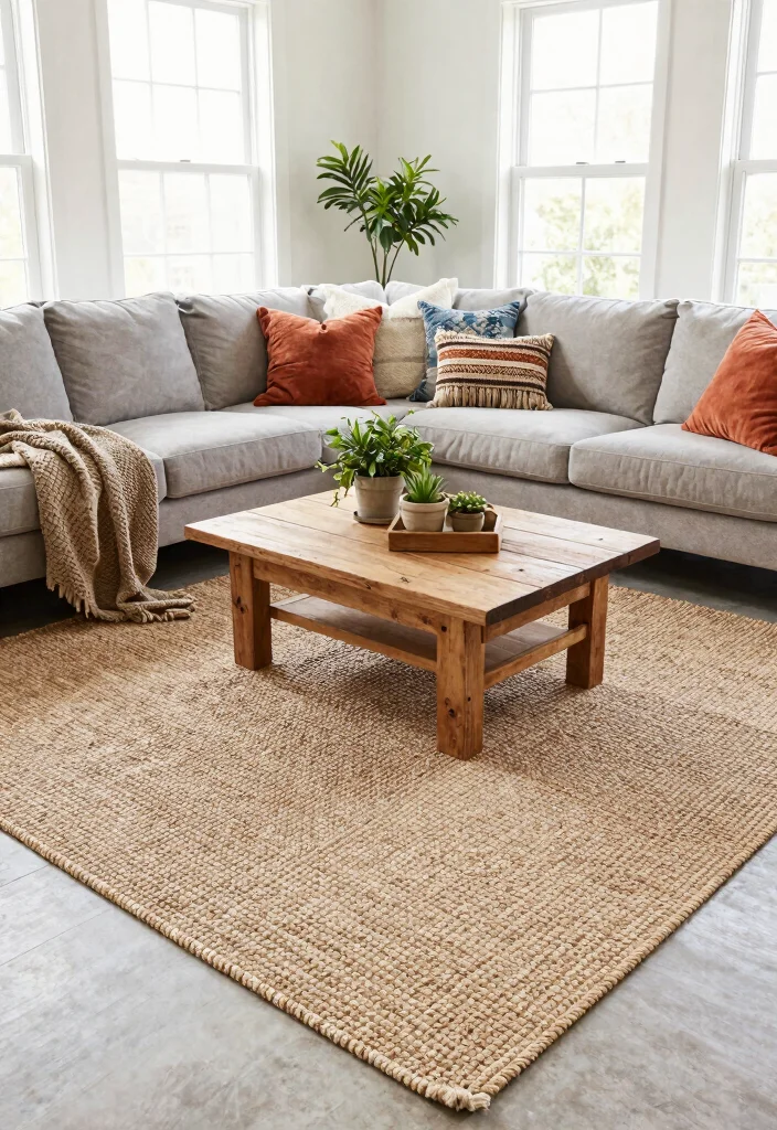 14 Carpet Flooring Living Room Ideas That Feel Cozy - 1. Natural Fiber Wonders 1