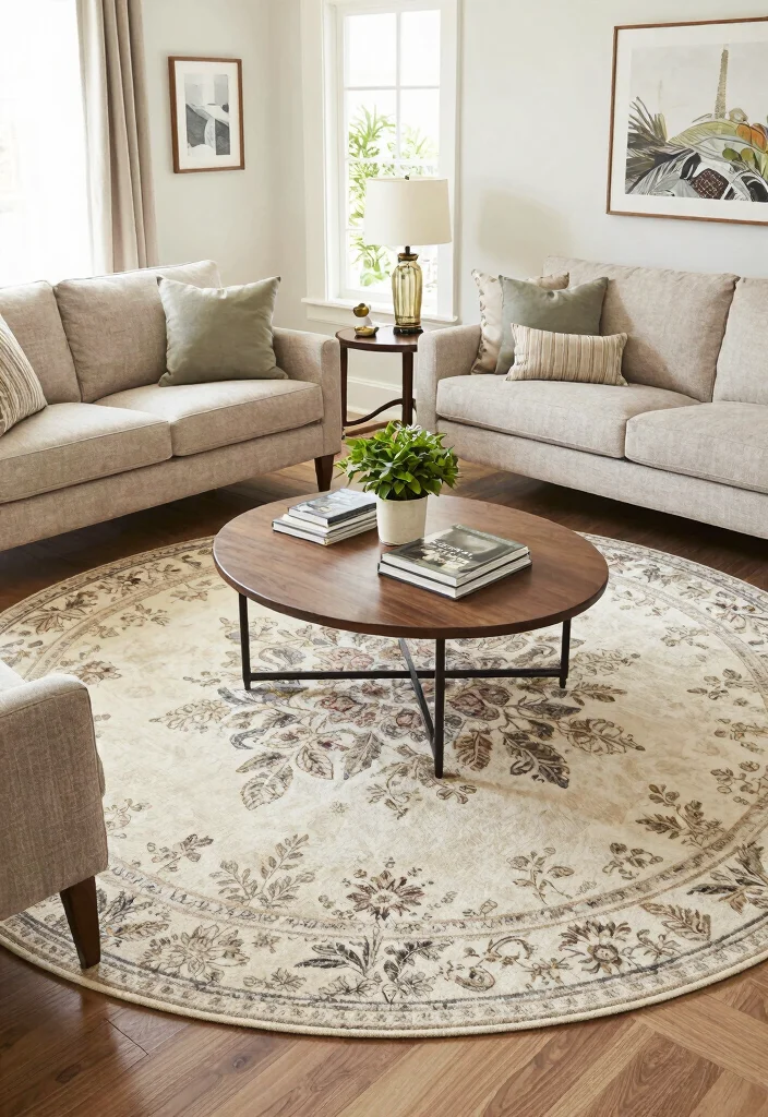 14 Carpet Flooring Living Room Ideas That Feel Cozy - 7. Area Rugs as Focal Points 1