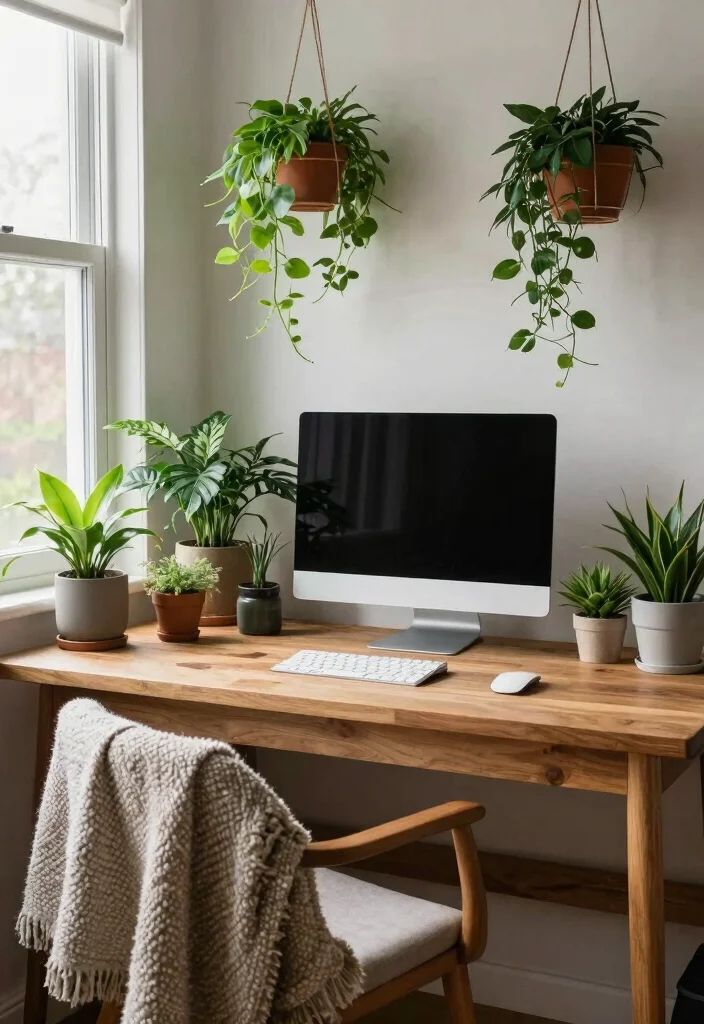14 Desk Setup Study Ideas That Improve Focus - 5. Nature-Inspired Setup 1