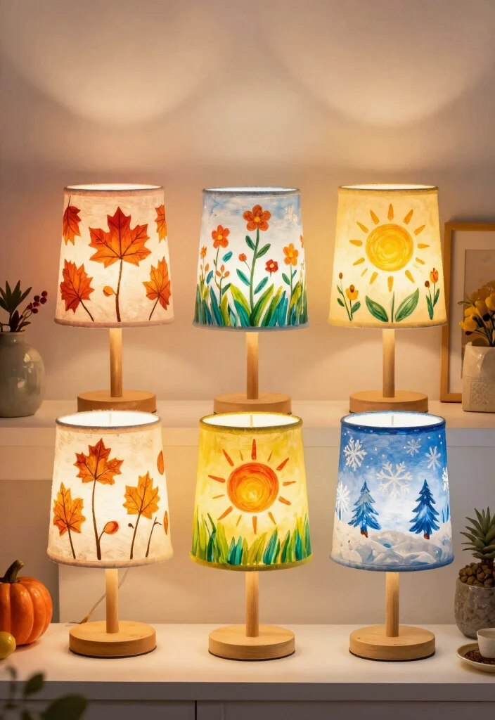 14 Hand Painted Lamp Shades Ideas With Artistic Flair 62 14 Hand Painted Lamp Shades Ideas With Artistic Flair - 12. Seasonal Themes 1