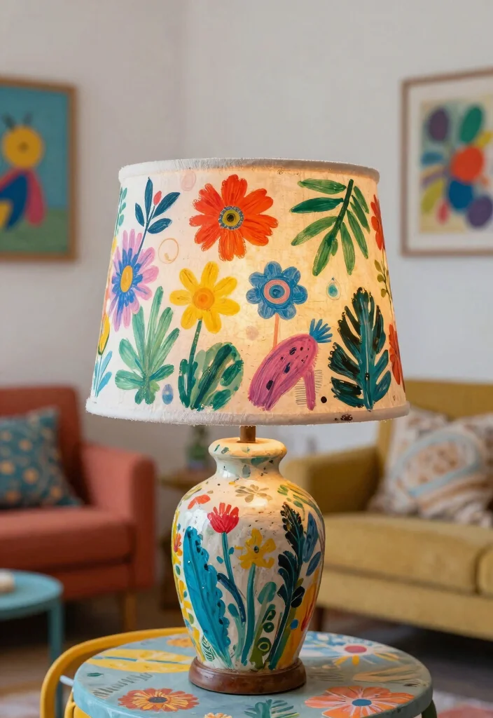 14 Hand Painted Lamp Shades Ideas With Artistic Flair 63 14 Hand Painted Lamp Shades Ideas With Artistic Flair - 13. Upcycled Creations 1