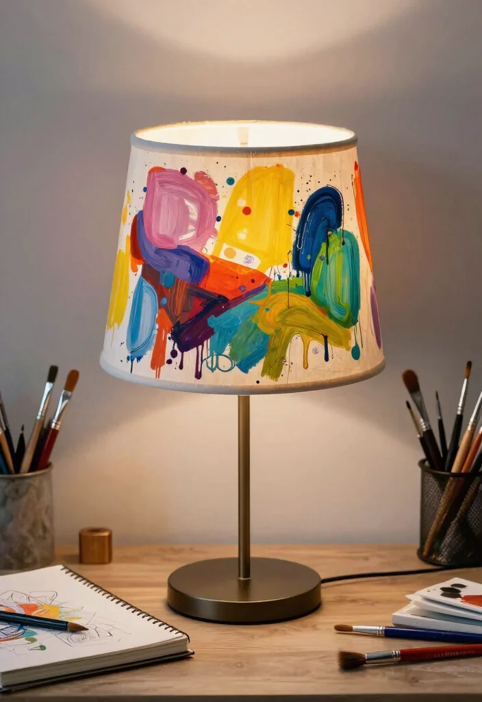 14 Hand Painted Lamp Shades Ideas With Artistic Flair 13 14 Hand Painted Lamp Shades Ideas With Artistic Flair - 3. Abstract Expressionism 1