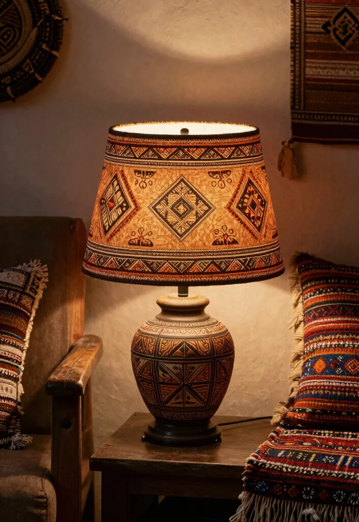 14 Hand Painted Lamp Shades Ideas With Artistic Flair 24 14 Hand Painted Lamp Shades Ideas With Artistic Flair - 4. Ethnic Motifs and Patterns 1