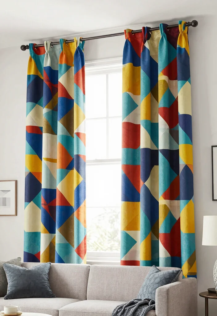 14 High Ceiling Curtains Ideas That Look Grand & Elegant 62 14 High Ceiling Curtains Ideas That Look Grand & Elegant - 12. Geometric Designs 1