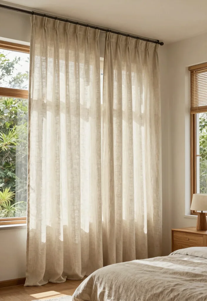 14 High Ceiling Curtains Ideas That Look Grand & Elegant 25 14 High Ceiling Curtains Ideas That Look Grand & Elegant - 5. Eco-Friendly Fabrics 1