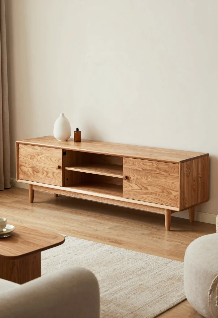 14 Oak TV Unit Ideas With Warm Natural Charm 52 14 Oak TV Unit Ideas With Warm Natural Charm - 12. Oak TV Unit with Hidden Storage 1