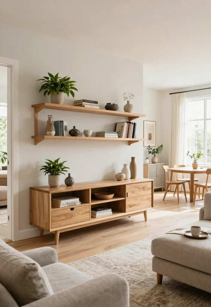 14 Oak TV Unit Ideas With Warm Natural Charm 25 14 Oak TV Unit Ideas With Warm Natural Charm - 5. Open Concept Oak TV Unit 1