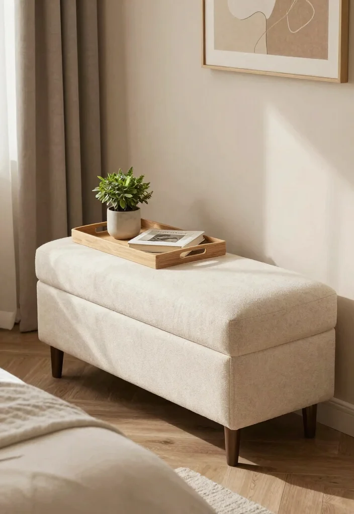 14 Small Space Nightstand Ideas That Maximize Every Inch - 9. Bench as Nightstand 1