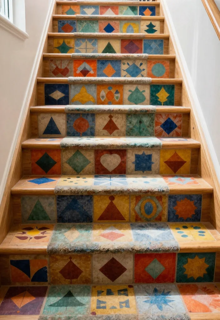14 Stairs With Carpet Ideas That Elevate Your Hallway - 11. Smart Carpet Tiles 1