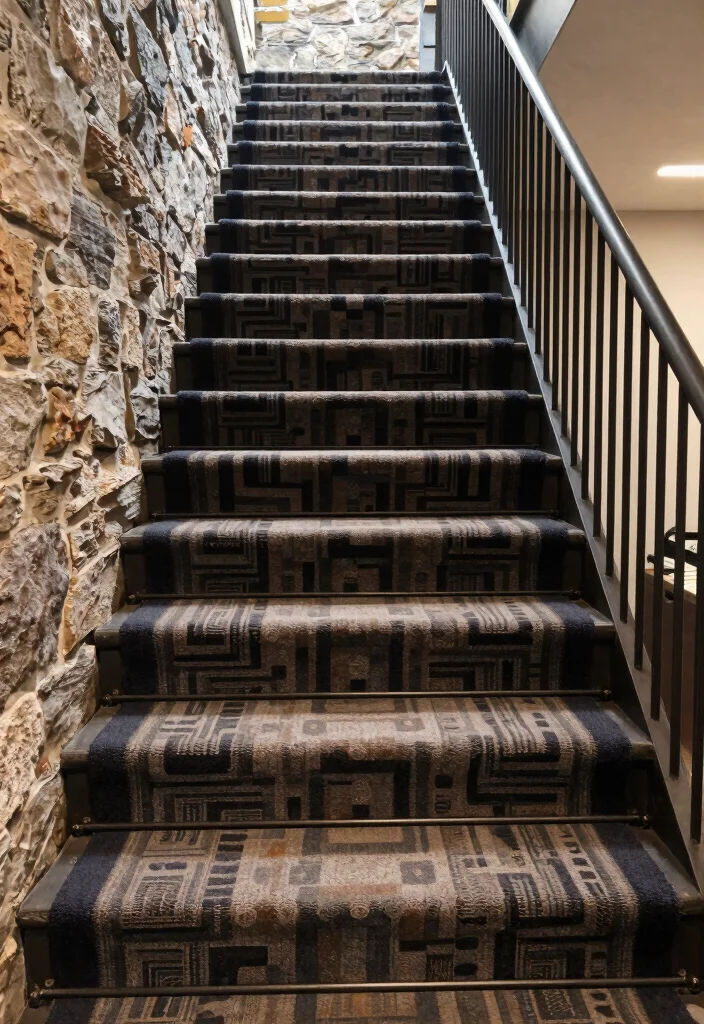 14 Stairs With Carpet Ideas That Elevate Your Hallway - 13. Industrial Style Carpets 1