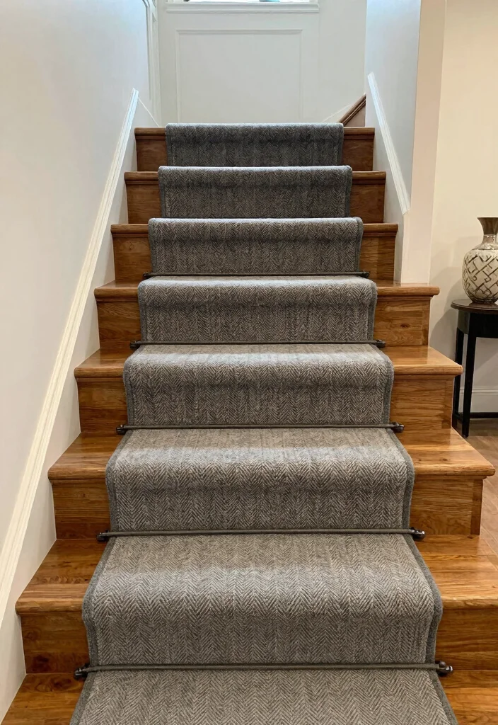 14 Stairs With Carpet Ideas That Elevate Your Hallway - 3. Classic Herringbone Patterns 1