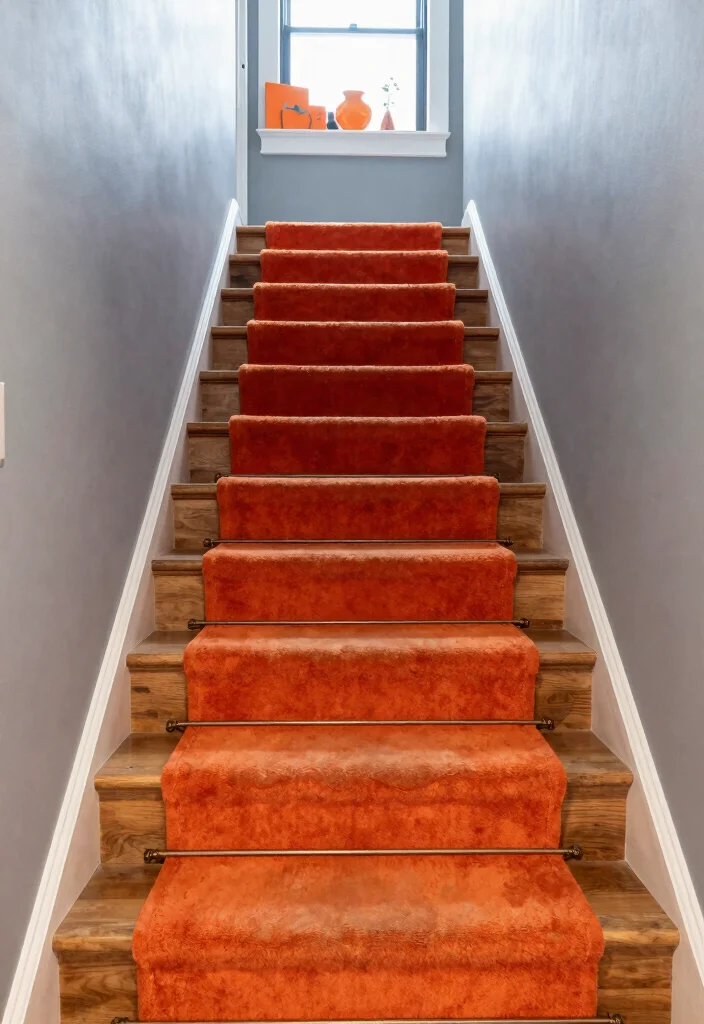 14 Stairs With Carpet Ideas That Elevate Your Hallway - 4. Vibrant Color Pops 1
