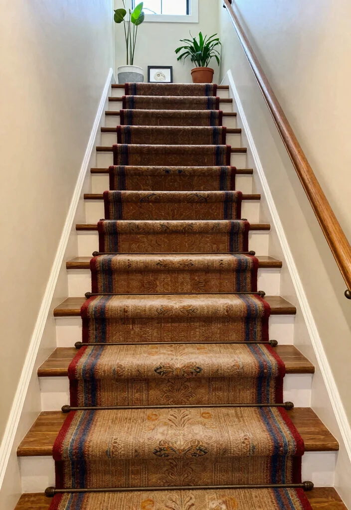 14 Stairs With Carpet Ideas That Elevate Your Hallway - 6. Layered Carpet Looks 1