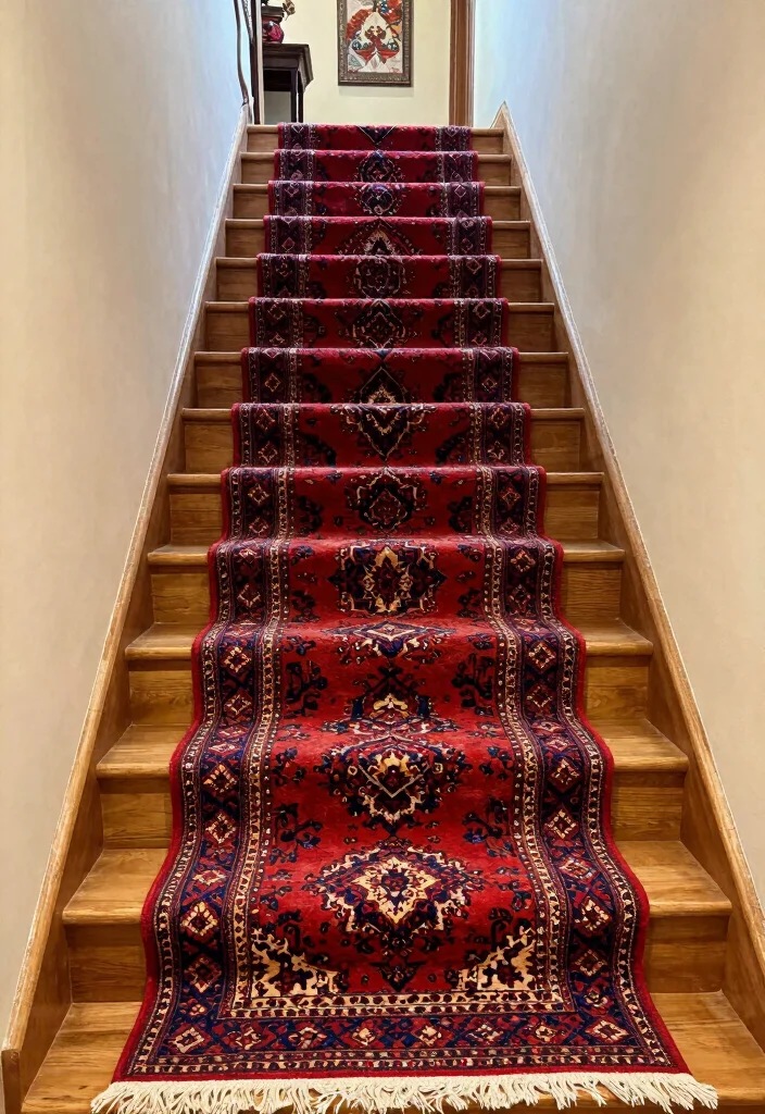 14 Stairs With Carpet Ideas That Elevate Your Hallway - 8. Vintage Persian Runners 1