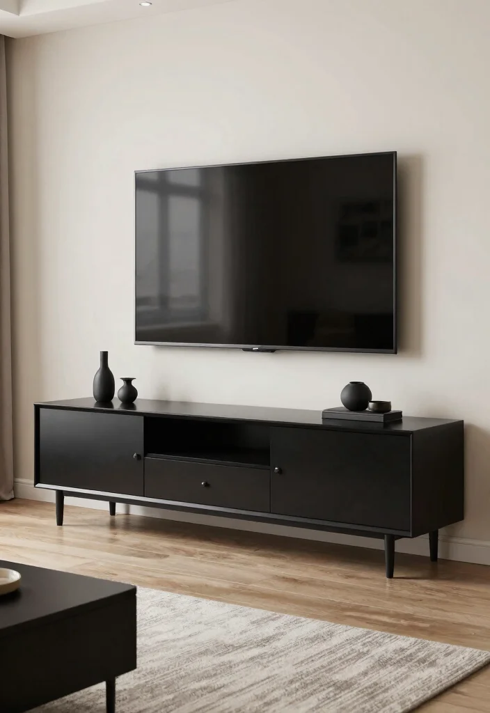 14 TV Unit Design Modern Ideas That Stay Sleek - 11. Monochrome Color Schemes 1