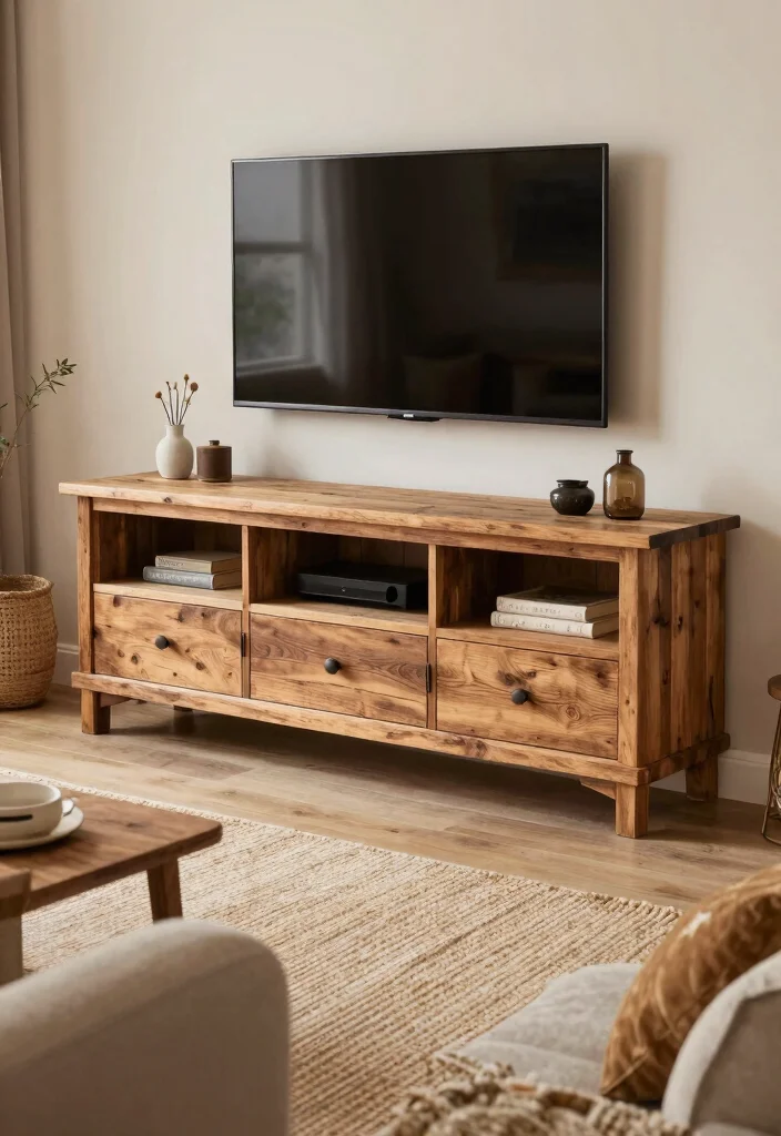 15 Classic TV Unit Design Ideas With Timeless Appeal 35 15 Classic TV Unit Design Ideas With Timeless Appeal - 5. Rustic Charm 1