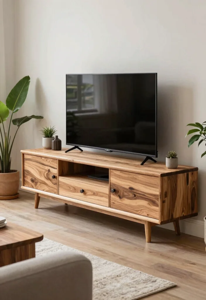 15 Curve TV Unit Design Modern Ideas With Sleek Lines - 10. Sustainable Designs 1