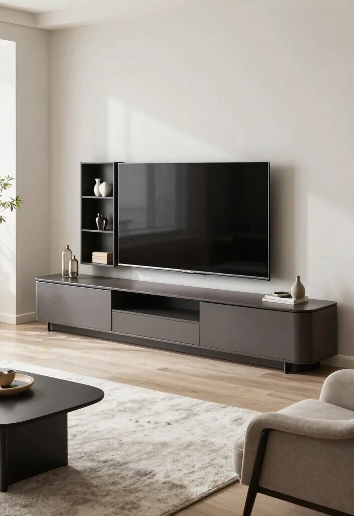 15 Curve TV Unit Design Modern Ideas With Sleek Lines - 3. The Art of Multi-functionality 1
