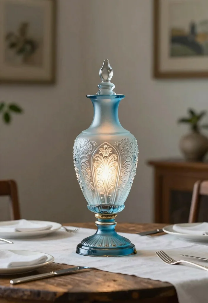 15 Dining Table Lamp Ideas That Add Warm Ambience - 1. Vintage Glass Table Lamp 1