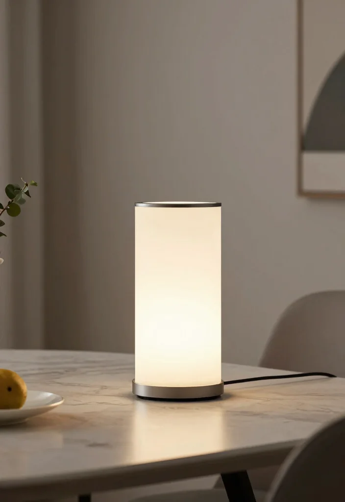 15 Dining Table Lamp Ideas That Add Warm Ambience - 15. Contemporary LED Table Lamp 1