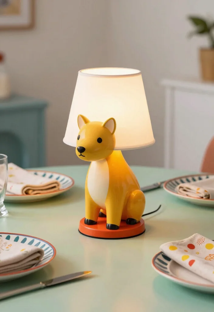 15 Dining Table Lamp Ideas That Add Warm Ambience - 7. Whimsical Table Lamp 1