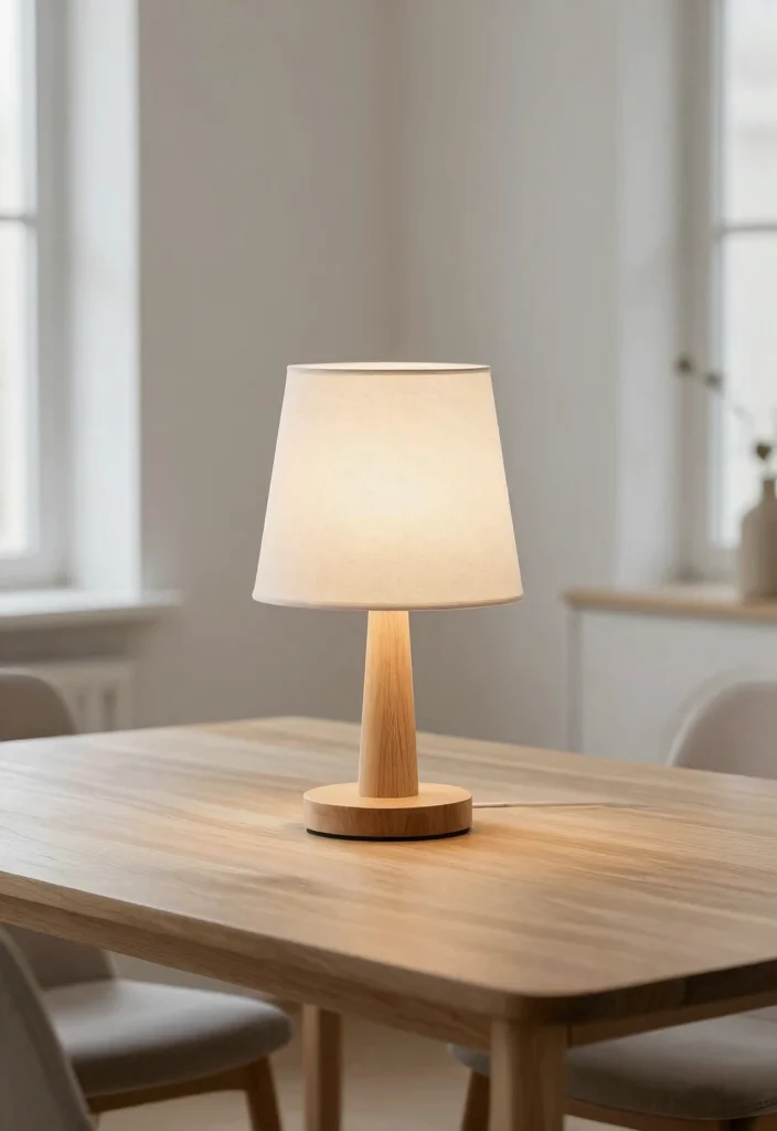 15 Dining Table Lamp Ideas That Add Warm Ambience - 9. Scandinavian Minimalist Lamp 1