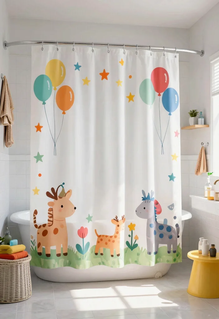 15 Eco-Friendly Shower Curtain Ideas That Add Style & Coverage 40 15 Eco-Friendly Shower Curtain Ideas That Add Style & Coverage - 10. Whimsical Designs 1