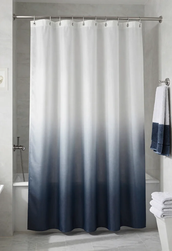 15 Eco-Friendly Shower Curtain Ideas That Add Style & Coverage 53 15 Eco-Friendly Shower Curtain Ideas That Add Style & Coverage - 13. Ombre Effects 1