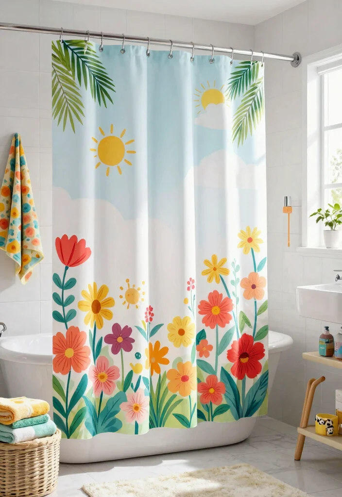 15 Eco-Friendly Shower Curtain Ideas That Add Style & Coverage 65 15 Eco-Friendly Shower Curtain Ideas That Add Style & Coverage - 15. Seasonal Themes 1