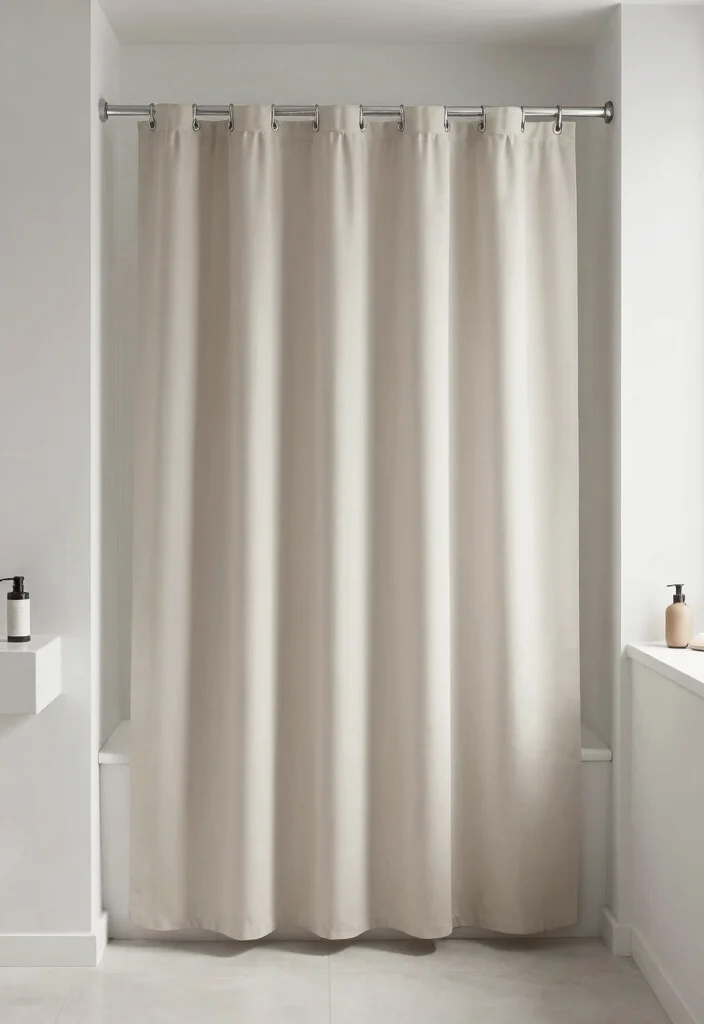 15 Eco-Friendly Shower Curtain Ideas That Add Style & Coverage 29 15 Eco-Friendly Shower Curtain Ideas That Add Style & Coverage - 9. Minimalist Designs 1