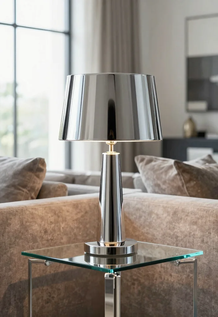 15 Metal Lamp Shade Ideas That Feel Industrial Chic - 10. Table Lamps with Reflective Finishes 1