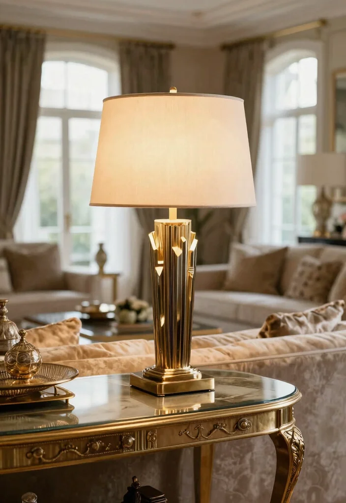 15 Metal Lamp Shade Ideas That Feel Industrial Chic - 13. Art Deco Metal Shades 1