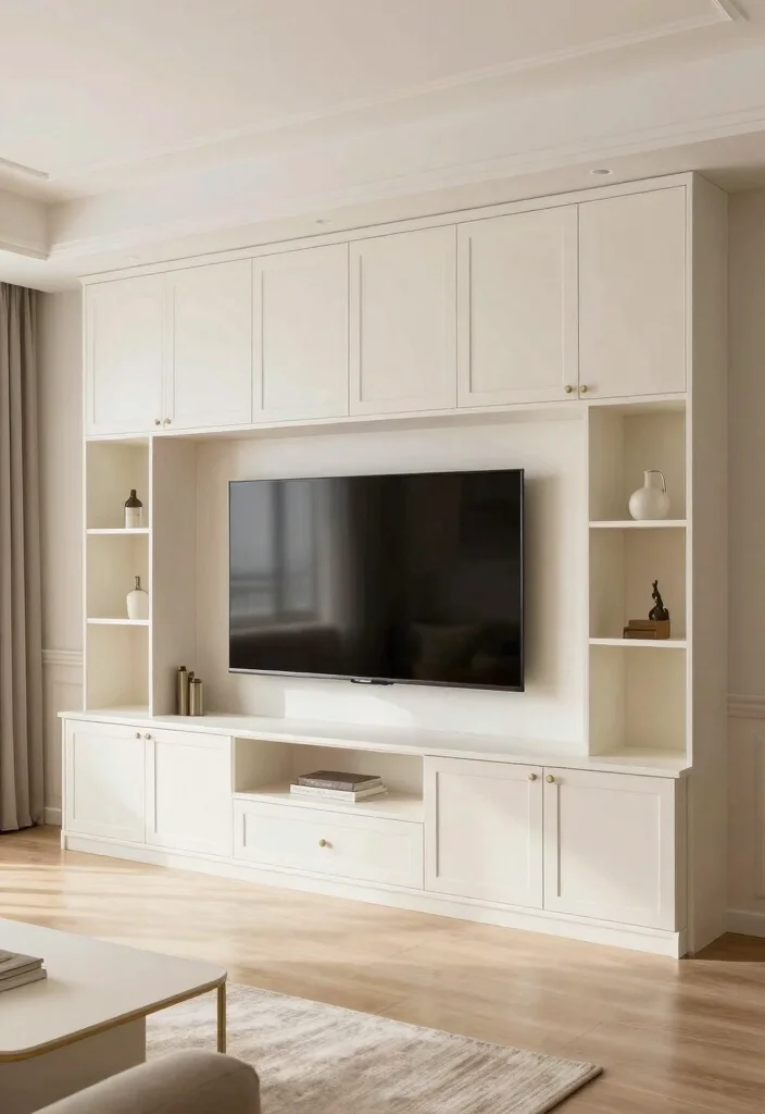 15 Modern 55 Inch TV Unit Design Ideas That Fit Perfectly 52 15 Modern 55 Inch TV Unit Design Ideas That Fit Perfectly - 12. Custom Built-In TV Unit 1