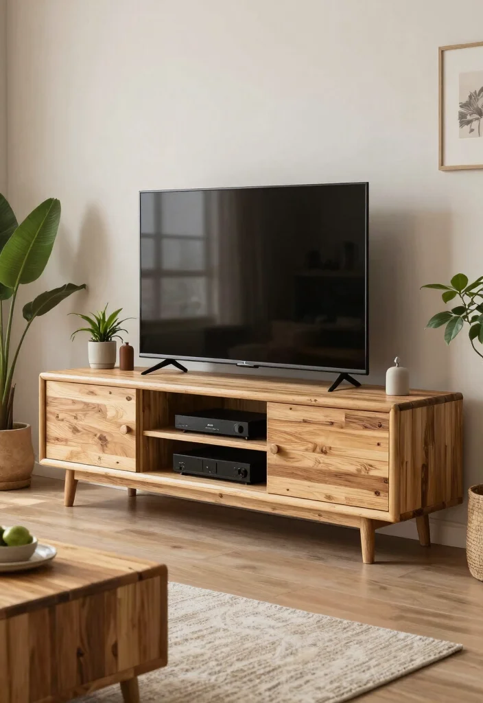 15 Modern 55 Inch TV Unit Design Ideas That Fit Perfectly 53 15 Modern 55 Inch TV Unit Design Ideas That Fit Perfectly - 13. Eco-Friendly TV Unit 1