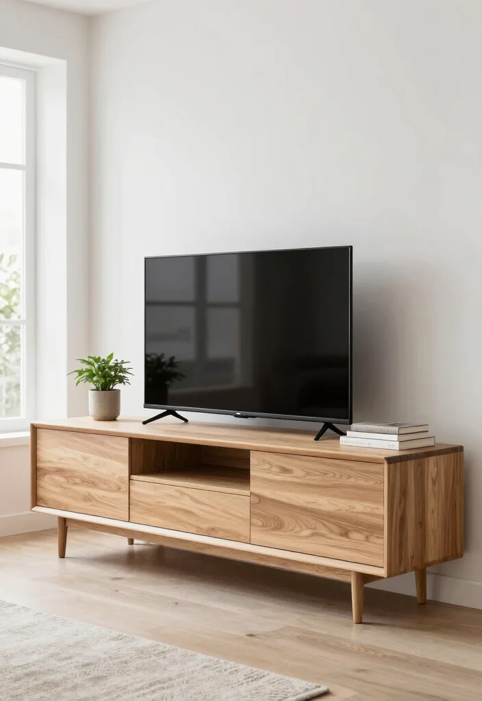 15 Modern 55 Inch TV Unit Design Ideas That Fit Perfectly 13 15 Modern 55 Inch TV Unit Design Ideas That Fit Perfectly - 3. Minimalist Media Console 1