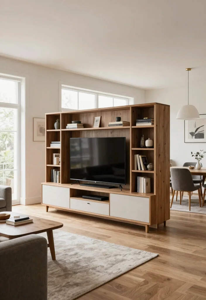 15 Modern 55 Inch TV Unit Design Ideas That Fit Perfectly 24 15 Modern 55 Inch TV Unit Design Ideas That Fit Perfectly - 4. Open-Concept TV Unit 1