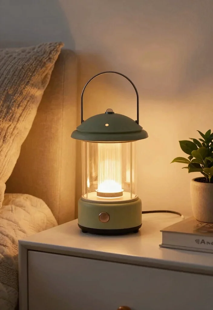 15 Nightstand Lighting Ideas That Glow Beautifully - 6. Rechargeable Lanterns 1