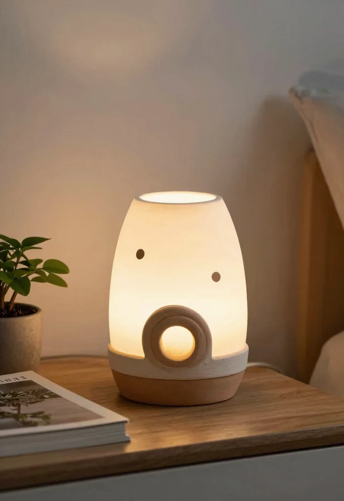 15 Nightstand Lighting Ideas That Glow Beautifully - 7. Handmade Clay Lamps 1