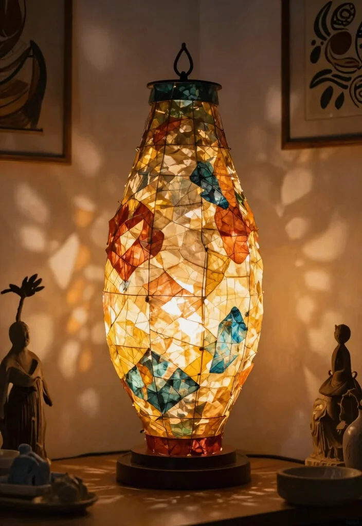 15 Papier Mache Lamp Ideas That Look Creative - 12. Multi-Layered Designs 1