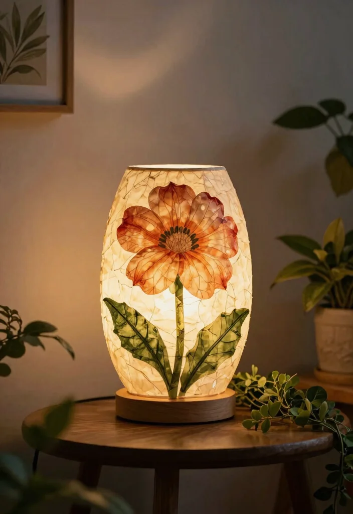 15 Papier Mache Lamp Ideas That Look Creative - 13. Nature-Inspired Flora 1