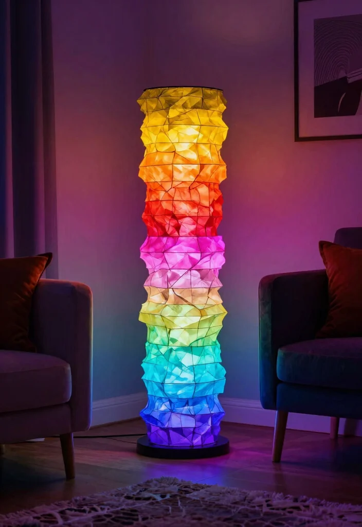 15 Papier Mache Lamp Ideas That Look Creative - 15. Color-Changing LED Lamps 1