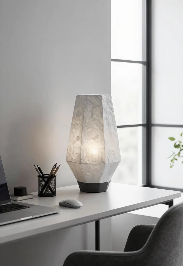 15 Papier Mache Lamp Ideas That Look Creative - 3. Geometric Wonders 1