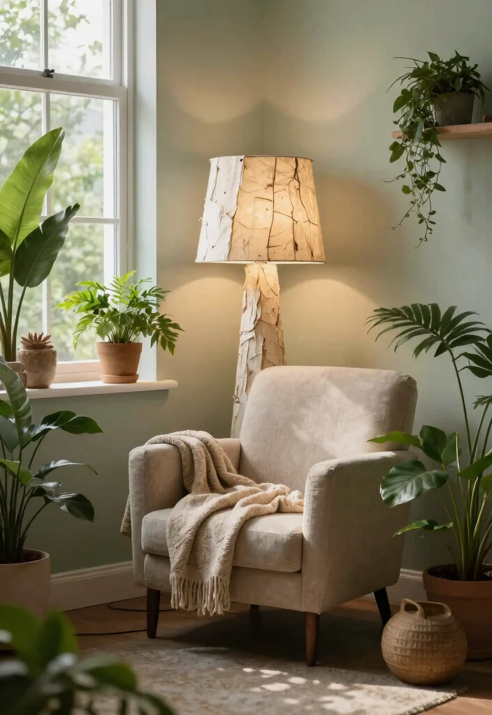 15 Papier Mache Lamp Ideas That Look Creative - 5. Nature-Inspired Textures 1