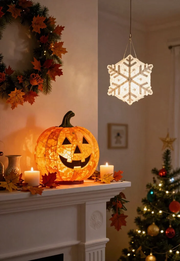 15 Papier Mache Lamp Ideas That Look Creative - 7. Festive Seasonal Designs 1