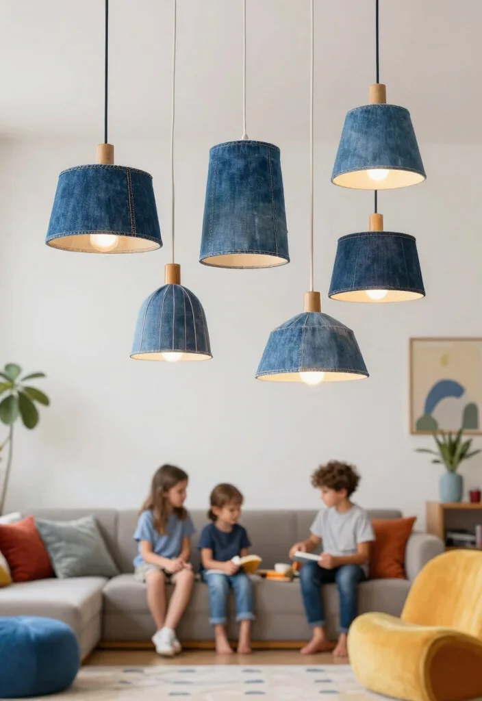 15 Pendant Light Shades Ideas That Transform Your Lighting 53 15 Pendant Light Shades Ideas That Transform Your Lighting - 13. Upcycled Denim Shades 1