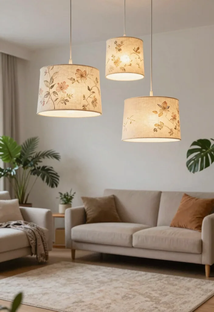 15 Pendant Light Shades Ideas That Transform Your Lighting 13 15 Pendant Light Shades Ideas That Transform Your Lighting - 3. Fabric Shades with Organic Cotton 1