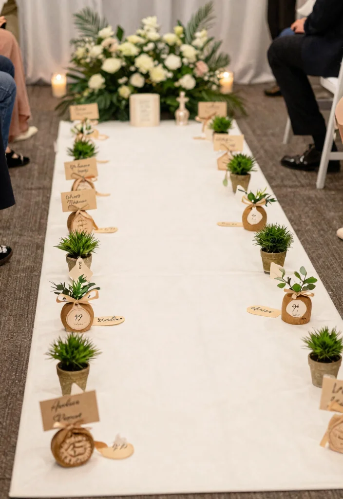 15 White Carpet Wedding Ideas That Look Elegant - 10. Creative Guest Favors 1